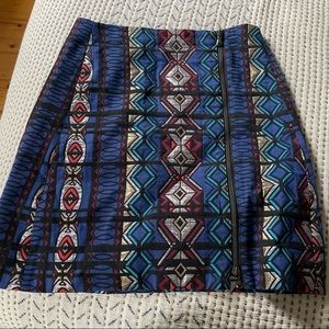 Jcrew blue patterned skirt